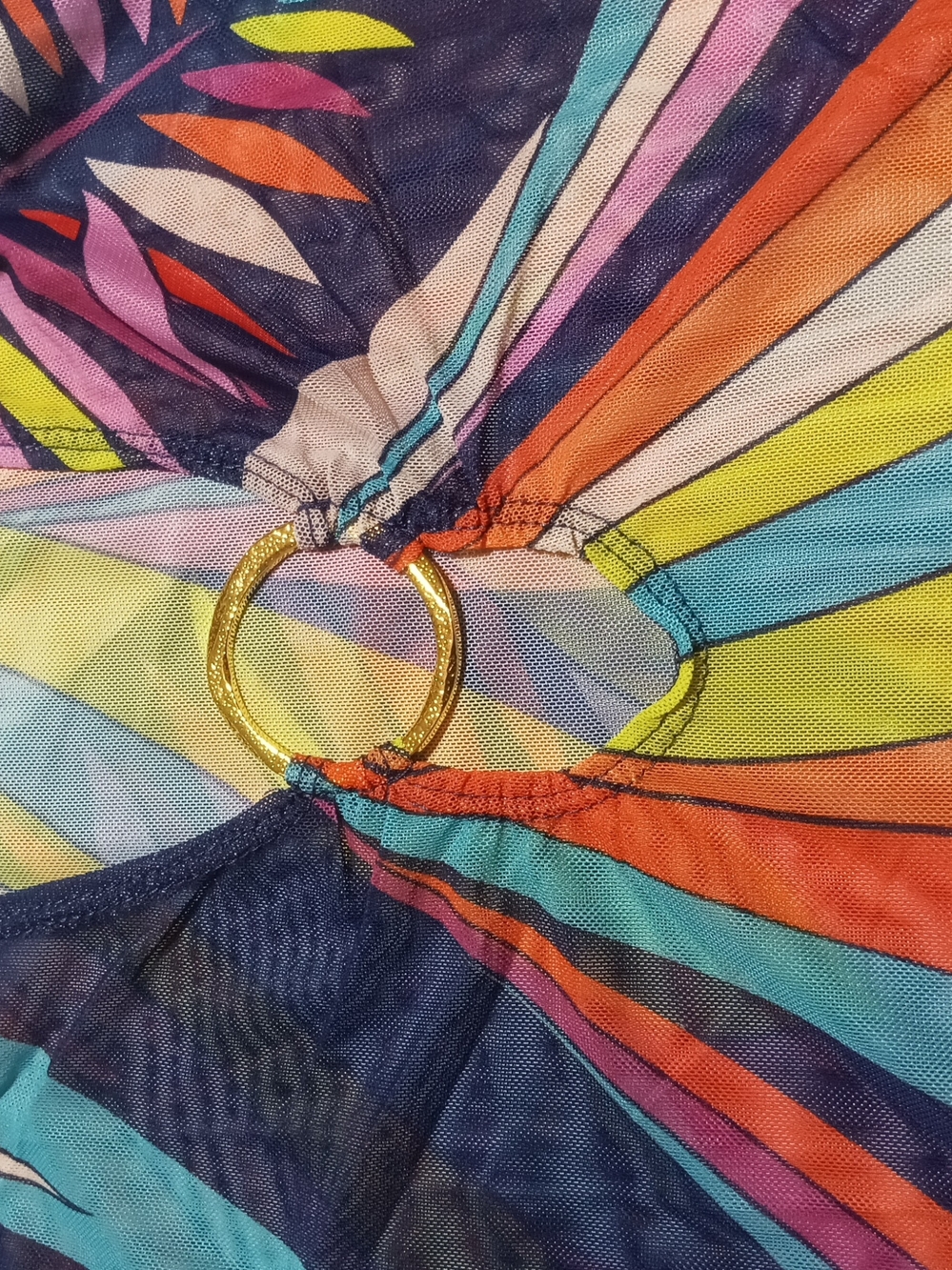 Trina Turk Paralia Multicolor Sheer Long-Sleeve Maxi Swim Cover-Up - Picture 11 of 11